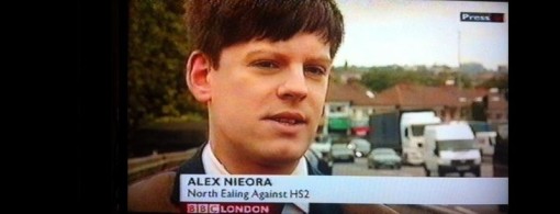 TV, Alex Nieora, Chairman, North Ealing Against HS2, HS2, BBC, BBC London